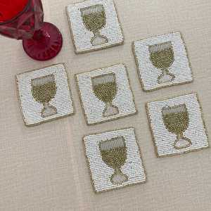 Low Price Handmade <b>Beaded</b> <b>Coaster</b> Set for Cups and Glasses, Beautiful Table Accent for Home and Events By AALIYAN IMPEX - Product Image 6