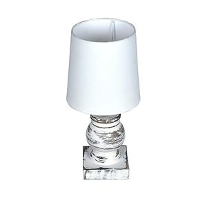 White Resin Draped Table Lamp Distressed Silver Finish Tabletop <b>Bedside</b> <b>Reading</b> <b>Light</b> Decorative Home Decor - Product Image 1