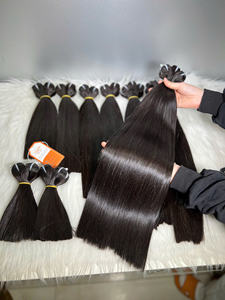 Trama doble de pelo crudo de Color negro vietnamita con cierre, cabello humano de la mejor calidad, hueso de Vietnam recto, súper doble dibujado - Product Image 4