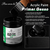 Primaire Gesso Professionnel Mélangeable pour Toile 16.9oz (500ml) – Gesso Noir pour Peinture à l'Huile et Acrylique