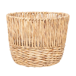 Woven Water Hyacinth Plant Pot, Floral Pattern <b>Flower</b> <b>Basket</b> <b>for</b> Indoor Living Room & Outdoor Garden - Wholesale Boho Style - Product Image 5