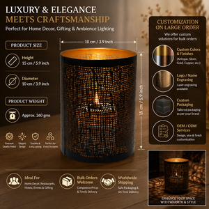 Porte-bougie décoratif en métal, lanterne pour bougie chauffe-plat, décoration d'intérieur, centre de table, éclairage romantique, cadeau pour mariage ou fête - Product Image 6
