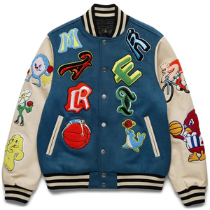 New Arrival Latest Design Leather <b>Jacket</b> Chenille Embroidery Wool Letterman <b>Bomber</b> College University 2026 <b>Varsity</b> <b>Jacket</b> - Product Image 1