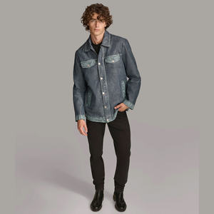 Chaqueta de piel de oveja con diseño personalizado para hombre, chaqueta de piel de tejano, camisas de cuero estilo tejano - Product Image 2