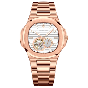 Montre automatique mécanique pour homme, bracelet en acier inoxydable, fermoir papillon, résistante à l'eau, sport, analogique, Alexander Ferros 6312R/02, saphir - Product Image 1