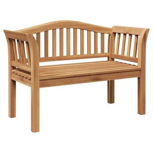 Banc de patio moderne en teck massif 2 places avec assise à lattes, couleur et taille personnalisables pour une utilisation en extérieur dans le jardin - Product Image 6