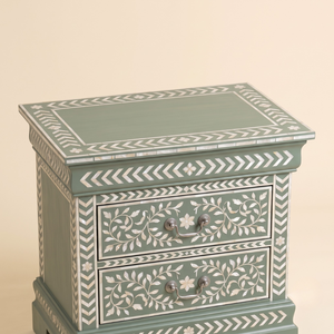 Mother of Pearl Inlay Wooden Side <b>Table</b> Handcrafted Floral Pattern MOP Accent <b>End</b> <b>Table</b> Luxury - Product Image 5