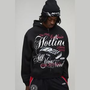 เสื้อฮู้ดดี้แฟชั่นดีไซน์เนอร์แบรนด์ดัง คุณภาพสูง ผ้าฝ้าย 100% ทรงปกติ พิมพ์ลายได้ตามต้องการ กันลมหนาว สำหรับผู้ชาย สวมใส่สบาย - Product Image 3