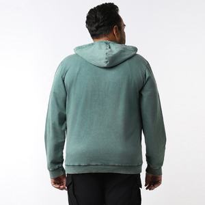 เสื้อมีฮู้ดสำหรับผู้ชายผ้าฟลีซผ้าฝ้ายฟอกสีหินขัดแบบวินเทจพิมพ์โลโก้ได้ตามต้องการ - Product Image 5