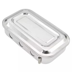 Durable Stainless Steel Instrument Storage Hole <b>Box</b> with Lid Holloware Instrument - Product Image 5