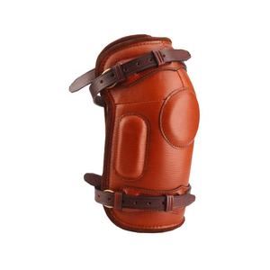 Protège-genoux ajustables de haute qualité, 1 pièce, boucles ajustables, couleur marron, meilleure protection avec ceintures en cuir - Product Image 1