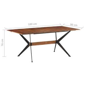 Mesa de Comedor de Madera Natural con Detalles Negros - Product Image 6