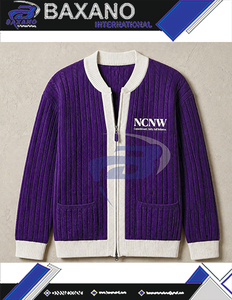 NCNW Sorority <b>Cardigan</b> <b>Sweater</b> Purple & white Embroidery Stylish College Apparel for Women Knitwear Casual Acrylic Knit <b>Sweater</b> - Product Image 4