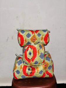 Handmade Quilted Cotton Cosmetic Pouch Floral Printed <b>Makeup</b> Bag Travel Toiletry Organizer Zipper <b>Storage</b> Pouch - Product Image 1