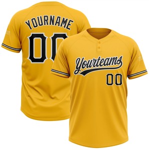 Camiseta de Béisbol Yourteams para Hombre, Manga Corta, Amarilla, Sublimada, Absorbe la Humedad, Corte Regular, Ropa Deportiva para Adultos - Product Image 2