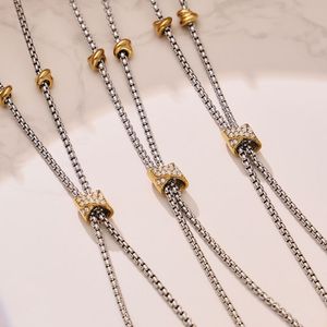 Nouveau design Collier en Y en acier inoxydable avec pampille en zircon cubique longue et lourde Vente en gros - Product Image 5