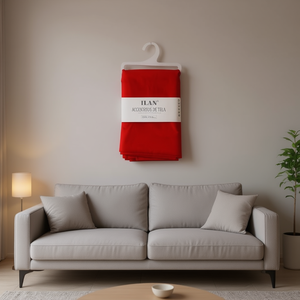 Accessoire en tissu Ilan 100x150 cm rouge, décoration intérieure - Product Image 2