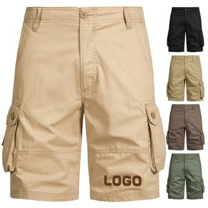 Haute qualité 100% coton été plusieurs poches fermeture éclair braguette décontracté Chino Cargo Shorts pour hommes Logo personnalisé impression broderie - Product Image 1