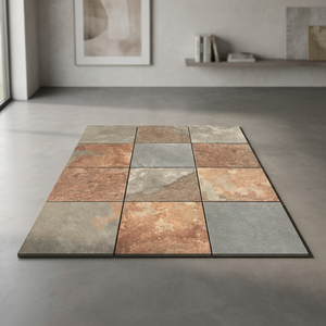 Carreaux de porcelaine d'extérieur naturels à lattes de 20 mm R11, robustes, mats, antidérapants, 60x60 cm, pour pavage et revêtements de sol modernes de salle de bain - Product Image 3