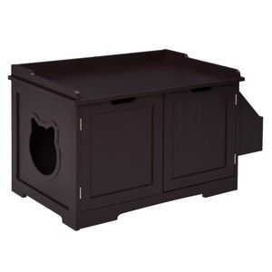 Lettiera Intelligente per Gatti in Stile Legno Marrone, Ampio Spazio Interno, Facile da Pulire, Toilette per Gatti, Comodino di Lusso, Tavolino Realizzato in PP PC, Taglia XXL - Product Image 1