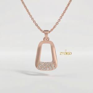 Collier pendentif diamant géométrique plaqué or rose, argent sterling 925, bijoux de luxe pour femmes, fiançailles, mariage, anniversaire - Product Image 6