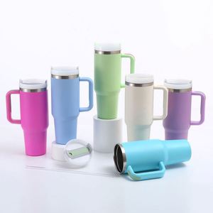 40oz Tumbler With Handle Double Wall Vacuum Insulated 40 <b>oz</b> Tumblers Cups Tumbler Travel <b>Mug</b> - Product Image 1