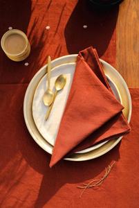 Serviette de table réutilisable en coton cannelle, écologique et lavable, pour mariage, fête, cuisine quotidienne et décoration de salle à manger - Product Image 4