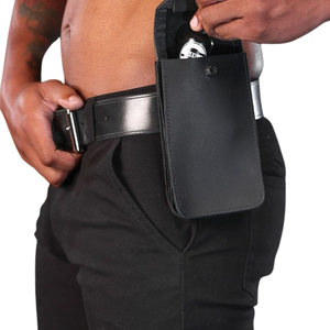 Porte-téléphone pour homme, ajustable, en fausse fourrure, sexy, en dentelle, accessoire de clubbing - Product Image 1