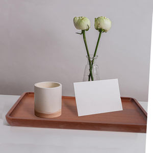 Assiette en bois rectangulaire Vanity Tray Planches en bois naturel écologique Plateaux à collation pour commode Plaques de comptoir de salle de bain - Product Image 3