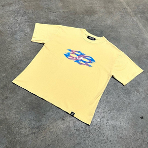 ZOS T-shirt blanc à manches courtes pour homme avec imprimé flamme, coupe classique, décontracté, en jersey de coton, col rond, streetwear - Product Image 4
