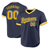 Maillot de baseball authentique grande taille, couleurs dégradées personnalisées, maille polyester respirante, séchage rapide, col en V, deux boutons, style rétro