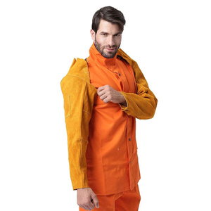 Manga de cuero de vaca para soldador, resistente al calor, extensión de hombro, ropa de soldadura, protege la mano y el brazo - Product Image 4