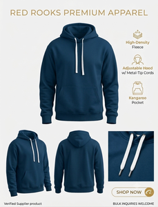 Sudadera con Capucha Red Rooks Azul Marino, Corte Regular, Unisex, Edición Invierno Lobo, Diseño con Bolsillos, Tejido de Punto de Poliéster/Algodón, Estampado Digital - Product Image 3