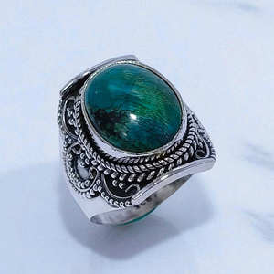 แหวนเงินแท้ 925 ประดับพลอยเทอร์ควอยซ์ ราคาขายส่ง เครื่องประดับเงิน - Product Image 2