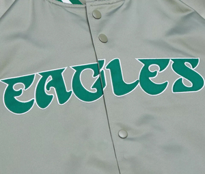Philadelphia Eagles Grey Satin Varsity <b>Jacket</b> - Product Image 3
