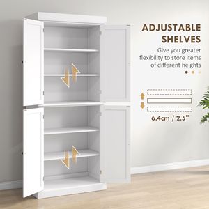 Mobile da Cucina Bianco Indipendente con Ante e Ripiani per Dispensa - Product Image 5