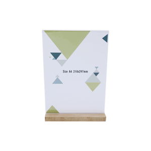 Soporte de acrílico con Base de madera A5 de estilo moderno de alta calidad 2025 para carteles publicitarios soporte de letrero de mesa - Product Image 5