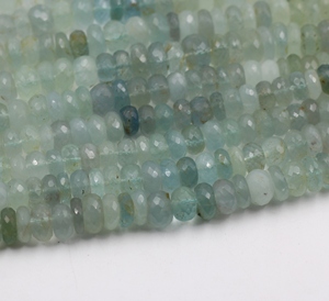 Cuentas de aguamarina natural facetadas en forma de redondel, piedras preciosas, tamaño de las cuentas 11 mm, longitud 13 pulgadas, nuevas cuentas para bisutería. - Product Image 2