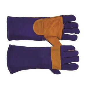 Gants de soudage en cuir texturé sans poudre 33CM, pour le travail hivernal, résistants à la chaleur et aux flammes, avec doublure respirante renforcée - Product Image 1