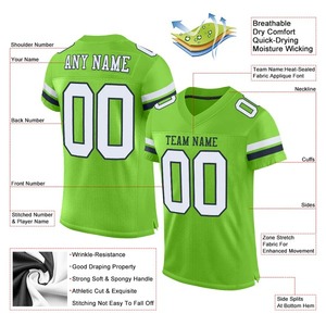 Camiseta Deportiva de Fútbol Verde Neón, Auténtica, de Malla Personalizada, Transpirable, Uniforme de Entrenamiento, Pantalones Cortos Deportivos, Elásticos en Cuatro Direcciones, de Secado Rápido - Product Image 3