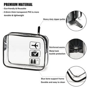MODENGKONGJIAN Set di 3 Borse da Viaggio per Cosmetici Approvate TSA, Formato Quarto, Trasparenti, per Uomo e Donna - Product Image 2