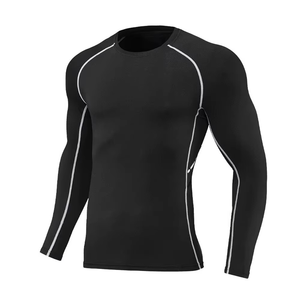 Camiseta Deportiva de Compresión de Manga Larga para Hombre, de Primera Calidad, para Gimnasio, Entrenamiento, Surf, Natación, MMA, BJJ, de Secado Rápido, Transpirable, con Logotipo - Product Image 1