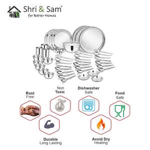 Ensemble de table en acier inoxydable 45 pièces pour 3 personnes Collection Shagun - Product Image 3