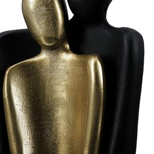 Escultura Decorativa Artística de 8D x 23W x 19.5H para Mesa de Salón, Tema de Amor, Diseño Hecho a Mano en Negro y Dorado - Product Image 5