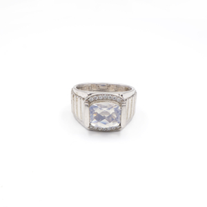 Anillo de Plata de Ley 925 con Cuarzo Lunar Natural, Chapado en Rodio, Joyería Fina OEM ODM - Product Image 4