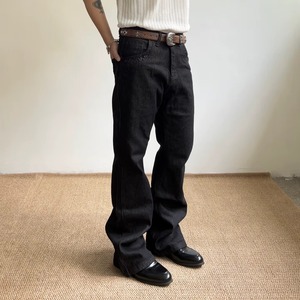 Pantalones Vaqueros Negros de Pierna Recta, Estilo Vintage, para Verano, Otoño e Invierno, Nueva Tendencia Urbana, Tejido Lavado, Corte Bootcut, Unisex, Hip Hop - Product Image 6