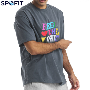 T-shirt 100 % coton 300 GSM pour garçons avec logo, manches courtes, impression 3D en relief personnalisée pour hommes, t-shirts pour hommes avec impression en relief - Product Image 3