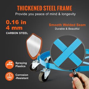 Carrello Portafusti Robusto da 55 Galloni, Capacità di Carico 2000 libbre, Carrello Portafusti Anti-Ribaltamento, Carrello Manuale con Capacità di Carico 2000 libbre - Product Image 4