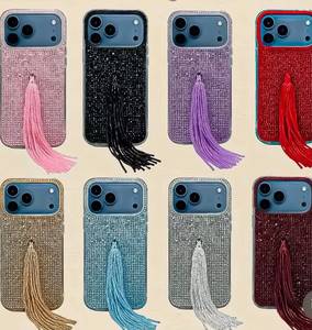 เคสโทรศัพท์กันกระแทกประดับพู่ลูกปัดและคริสตัลลายดอกไม้ สำหรับ Apple iPhone 16 Pro Max ขนาด 6 นิ้ว - Product Image 4