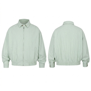 Blouson bomber unisexe 100% coton, style américain, streetwear décontracté, fermeture éclair, détail bouton, veste d'automne et d'hiver légère - Product Image 2